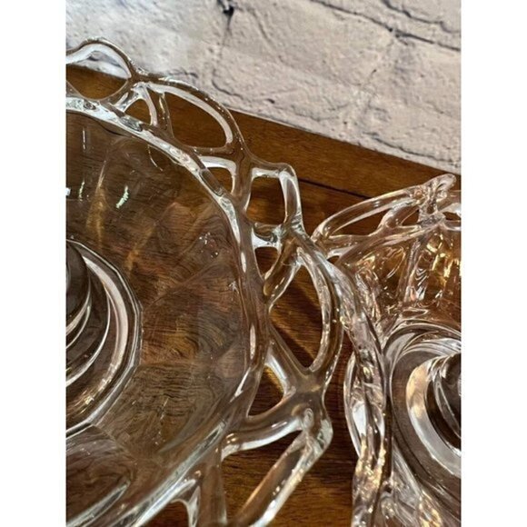 Vintage Duncan Miller Lace Edge Candle Holders Set of 2 - Picture 5 of 8